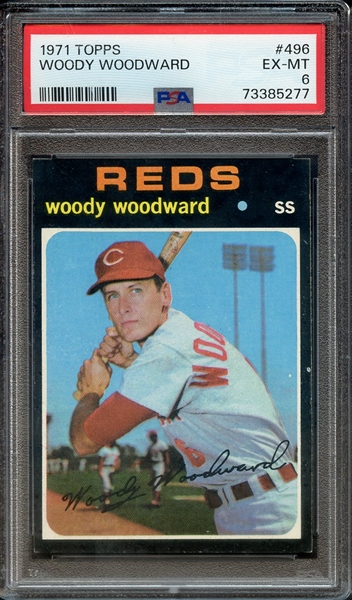 1971 TOPPS 496 WOODY WOODWARD PSA EX-MT 6