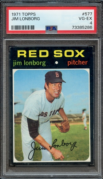 1971 TOPPS 577 JIM LONBORG PSA VG-EX 4