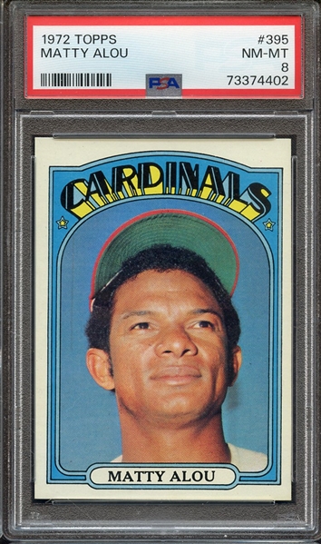 1972 TOPPS 395 MATTY ALOU PSA NM-MT 8