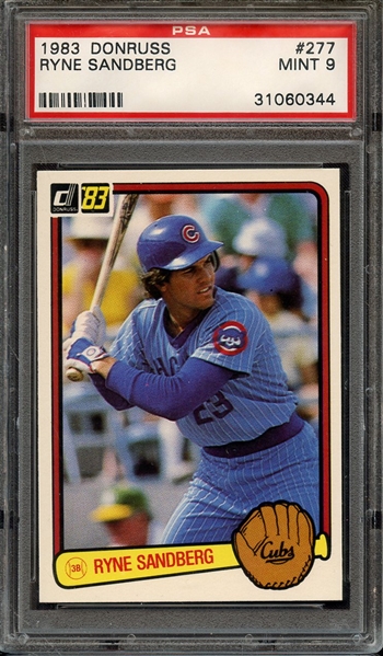 1983 DONRUSS 277 RYNE SANDBERG PSA MINT 9