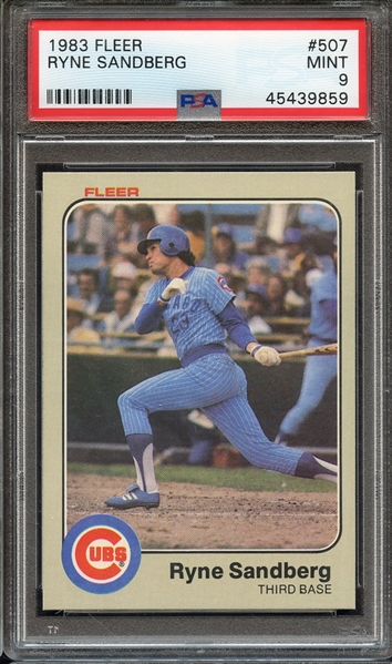 1983 FLEER 507 RYNE SANDBERG PSA MINT 9