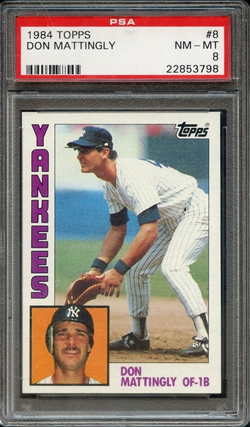 1984 TOPPS 8 DON MATTINGLY PSA NM-MT 8