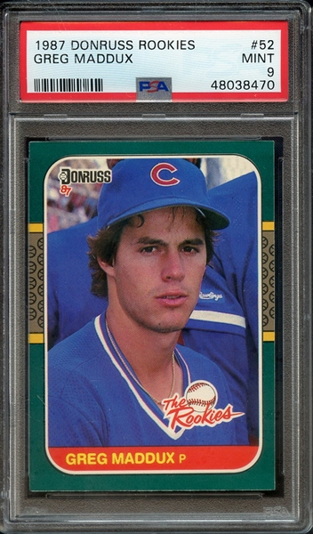 1987 DONRUSS ROOKIES 52 GREG MADDUX PSA MINT 9