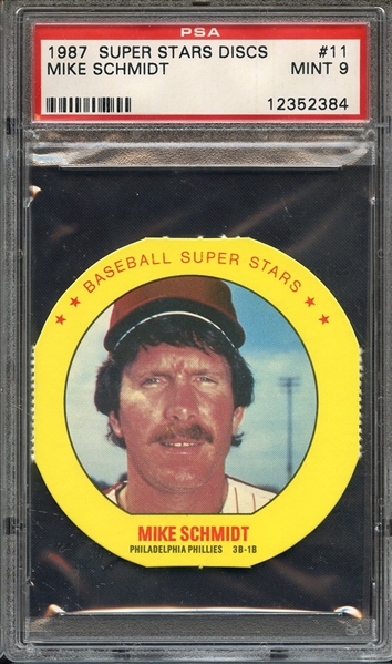 1987 SUPER STARS DISCS 11 MIKE SCHMIDT PSA MINT 9