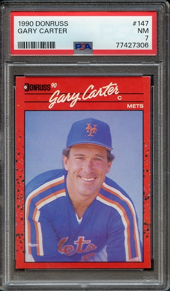 1990 DONRUSS 147 GARY CARTER PSA NM 7