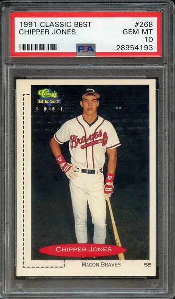 1991 CLASSIC BEST 268 CHIPPER JONES PSA GEM MT 10