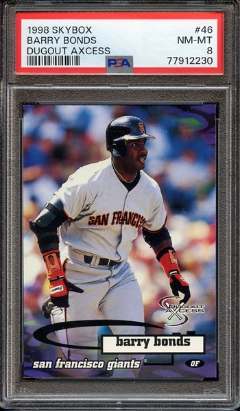 1998 SKYBOX DUGOUT AXCESS 46 BARRY BONDS DUGOUT AXCESS PSA NM-MT 8