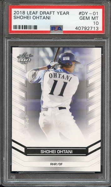 2018 LEAF OHTANI DRAFT YEAR DY-01 SHOHEI OHTANI PSA GEM MT 10