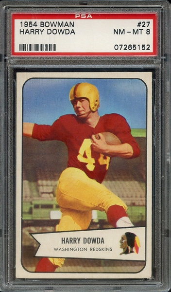 1954 BOWMAN 27 HARRY DOWDA PSA NM-MT 8