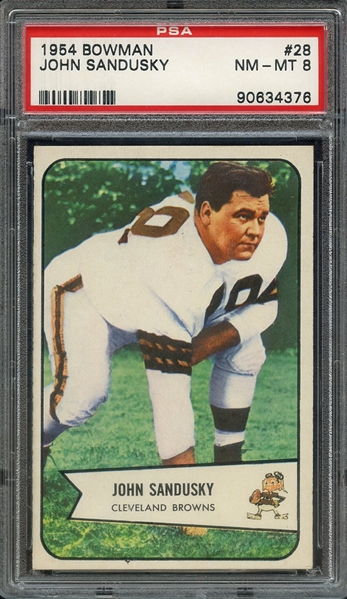 1954 BOWMAN 28 JOHN SANDUSKY PSA NM-MT 8