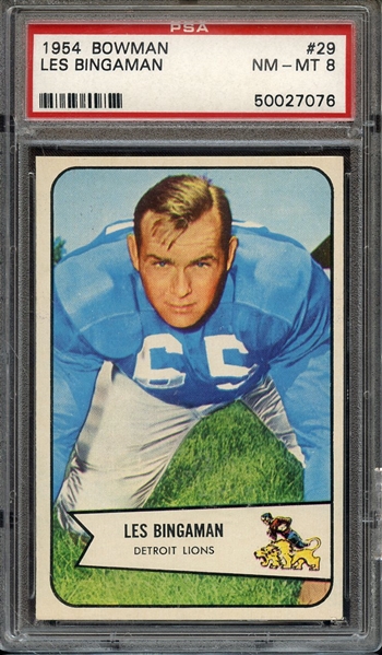 1954 BOWMAN 29 LES BINGAMAN PSA NM-MT 8