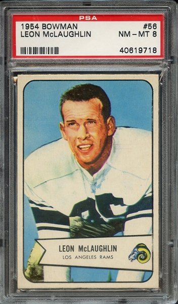 1954 BOWMAN 56 LEON McLAUGHLIN PSA NM-MT 8