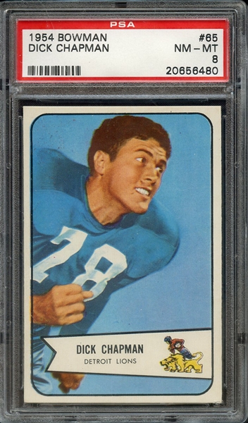 1954 BOWMAN 65 DICK CHAPMAN PSA NM-MT 8