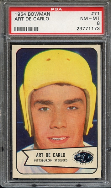 1954 BOWMAN 71 ART DE CARLO PSA NM-MT 8