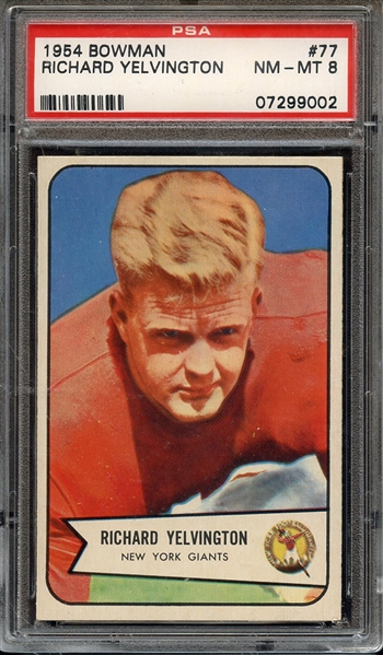 1954 BOWMAN 77 RICHARD YELVINGTON PSA NM-MT 8