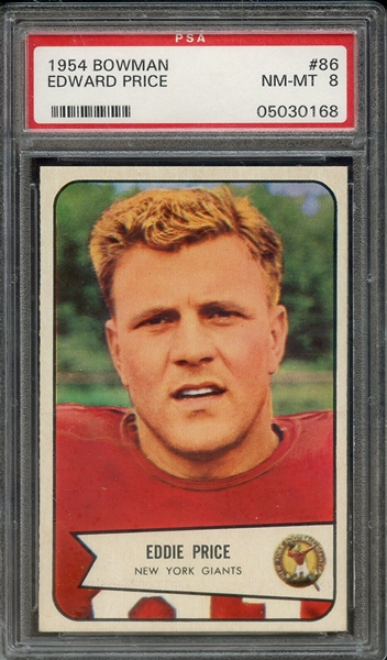 1954 BOWMAN 86 EDWARD PRICE PSA NM-MT 8