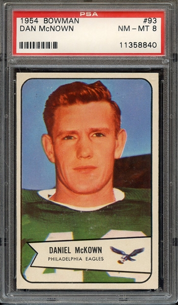 1954 BOWMAN 93 DAN McKOWN PSA NM-MT 8