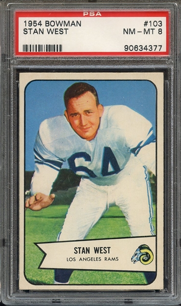 1954 BOWMAN 103 STAN WEST PSA NM-MT 8