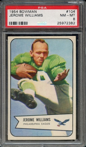 1954 BOWMAN 104 JEROME WILLIAMS PSA NM-MT 8