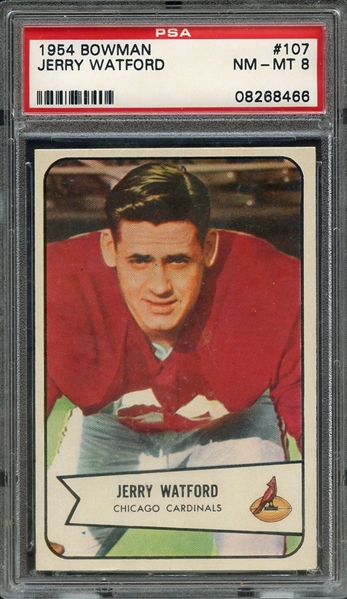 1954 BOWMAN 107 JERRY WATFORD PSA NM-MT 8