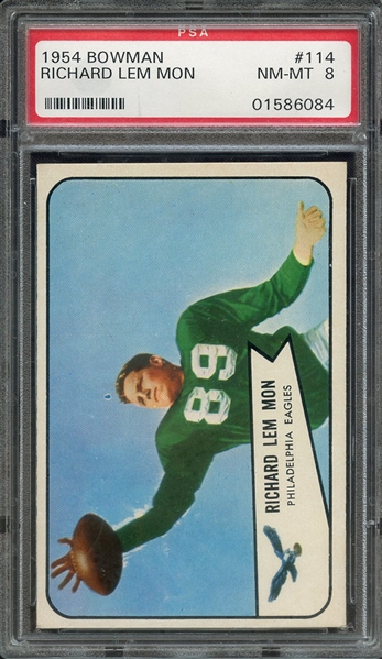 1954 BOWMAN 114 RICHARD LEM MON PSA NM-MT 8