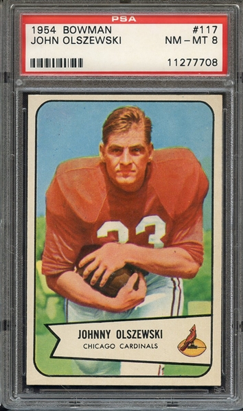 1954 BOWMAN 117 JOHN OLSZEWSKI PSA NM-MT 8