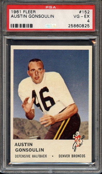 1961 FLEER 152 AUSTIN GONSOULIN PSA VG-EX 4