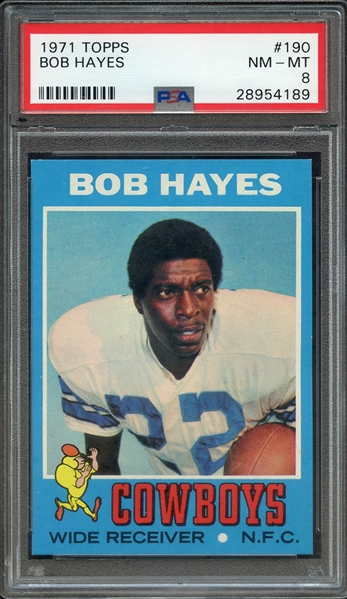 1971 TOPPS 190 BOB HAYES PSA NM-MT 8