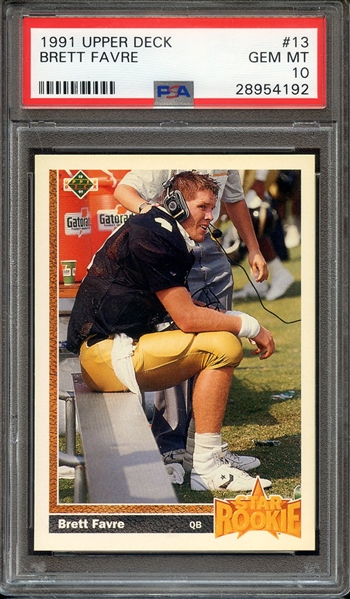 1991 UPPER DECK 13 BRETT FAVRE PSA GEM MT 10