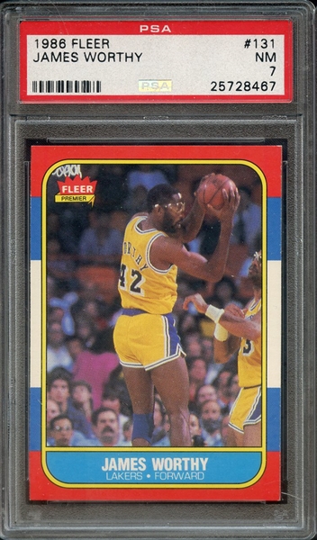 1986 FLEER 131 JAMES WORTHY PSA NM 7