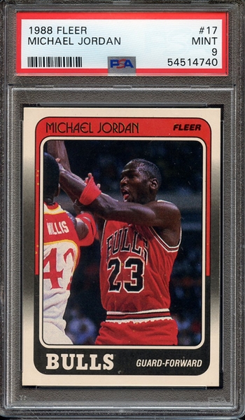 1988 FLEER 17 MICHAEL JORDAN PSA MINT 9