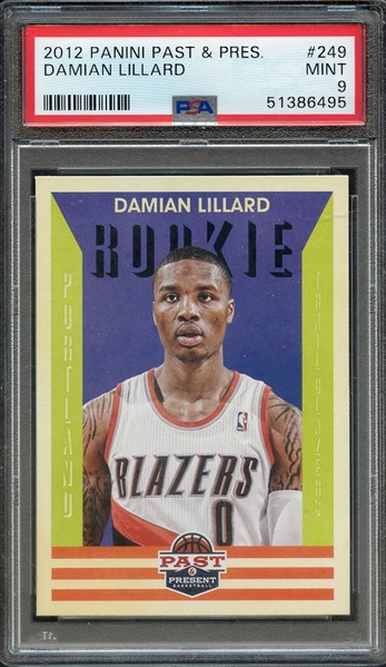 2012 PANINI PAST & PRESENT 249 DAMIAN LILLARD PSA MINT 9