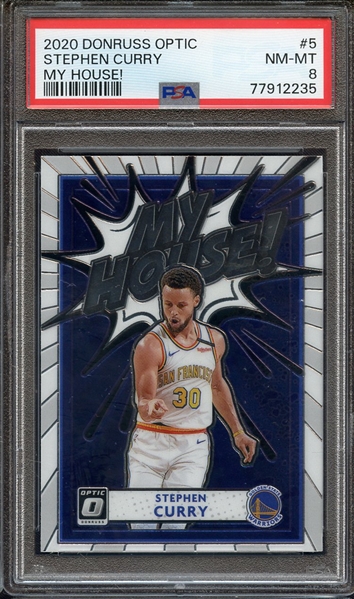 2020 PANINI DONRUSS OPTIC MY HOUSE! 5 STEPHEN CURRY MY HOUSE! PSA NM-MT 8