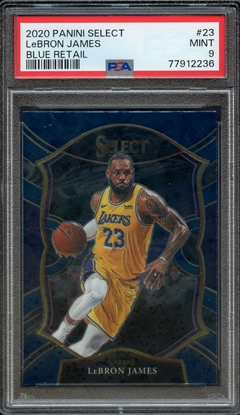 2020 PANINI SELECT 23 LeBRON JAMES BLUE RETAIL PSA MINT 9