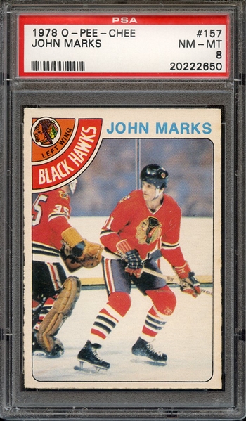 1978 O-PEE-CHEE 157 JOHN MARKS PSA NM-MT 8