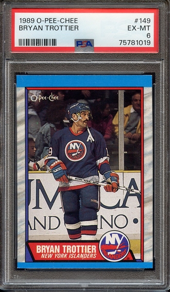 1989 O-PEE-CHEE 149 BRYAN TROTTIER PSA EX-MT 6