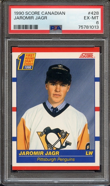 1990 SCORE CANADIAN 428 JAROMIR JAGR PSA EX-MT 6