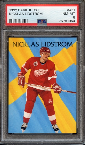 1992 PARKHURST 451 NICKLAS LIDSTROM PSA NM-MT 8