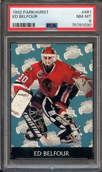 1992 PARKHURST 461 ED BELFOUR PSA NM-MT 8