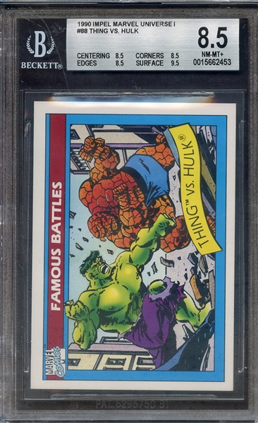 1990 MARVEL UNIVERSE 88 THINGS VS HULK BGS NM-MT+ 8.5