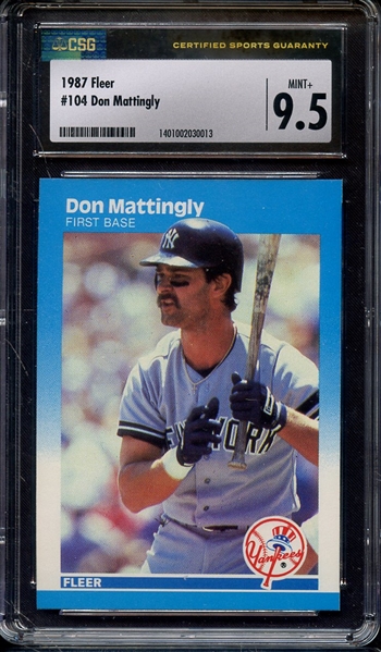 1987 FLEER 104 DON MATTINGLY CSG MINT+ 9.5