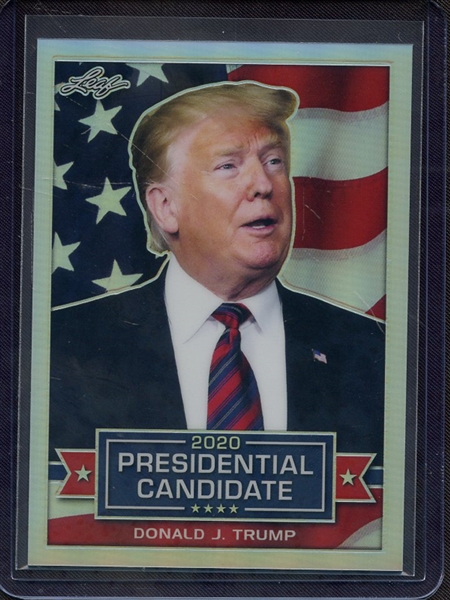 2019 LEAF 2020 PRESIDENTIAL PRISMATIC SILVER DONALD J. TRUMP