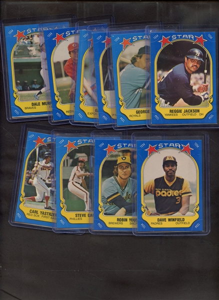 (10) 1981 FLEER ALL STARS STARS & HOF W/ JACKSON SCHMIDT YASTRZEMSKI