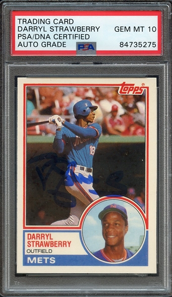 1983 TOPPS TRADED 108T SIGNED DARRYL STRAWBERRY PSA/DNA AUTO 10