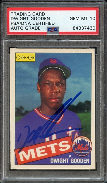 1985 O-PEE-CHEE 41 SIGNED DWIGHT GOODEN PSA/DNA AUTO 10