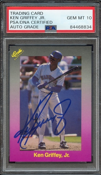 1989 CLASSIC 193 SIGNED KEN GRIFFEY JR PSA/DNA AUTO 10