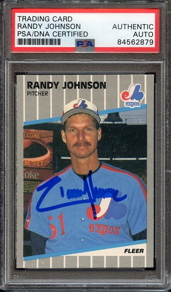 1989 FLEER 381 SIGNED RANDY JOHNSON PSA/DNA AUTO AUTHENTIC