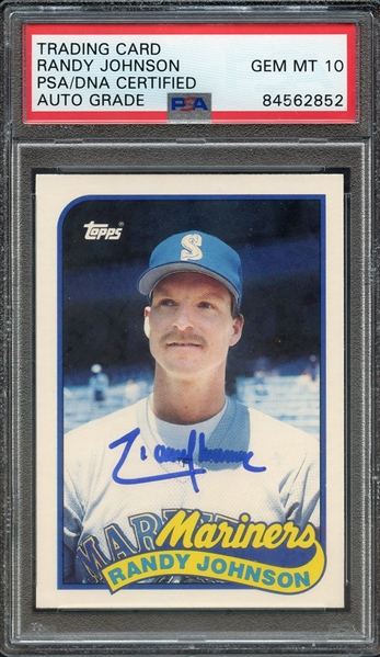 1989 TOPPS TRADED 57T SIGNED RANDY JOHNSON PSA/DNA AUTO 10