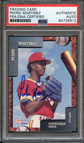 1992 PROCARDS 716 SIGNED PEDRO MARTINEZ PSA/DNA AUTO AUTHENTIC