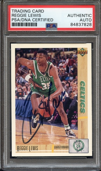 1991 UPPER DECK 123 SIGNED REGGIE LEWIS PSA/DNA AUTO AUTHENTIC